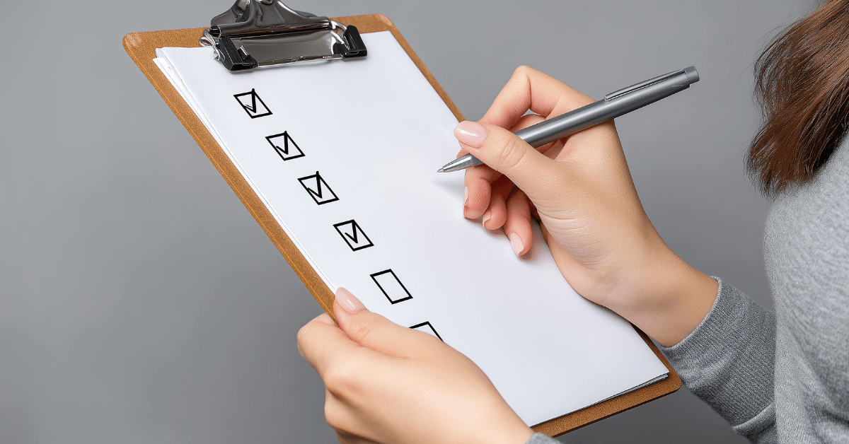 Image of female completing a checklist